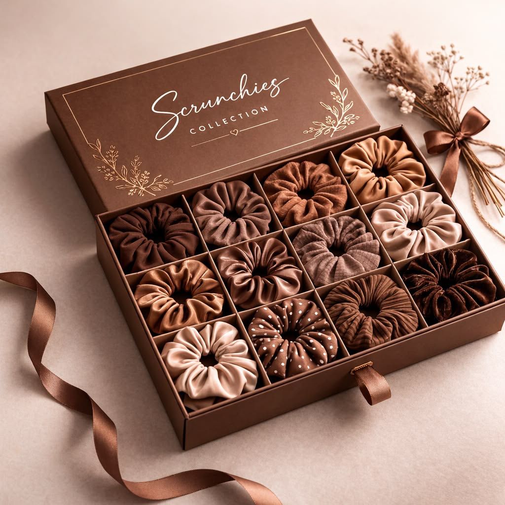 neutral luxe scrunchie box(set of 12)
